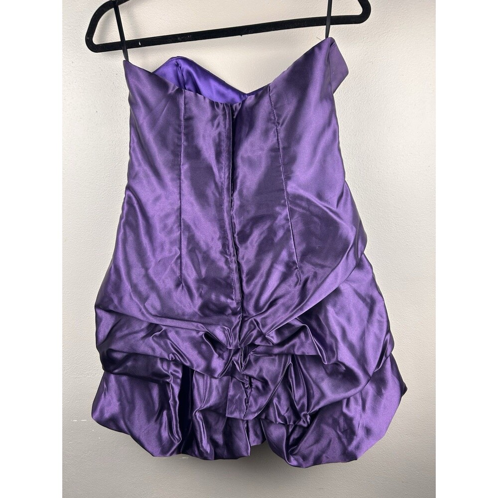 Jessica McClintock gunne Sax purple satin evening cocktail dress 11 Homecoming - Picture 5 of 11